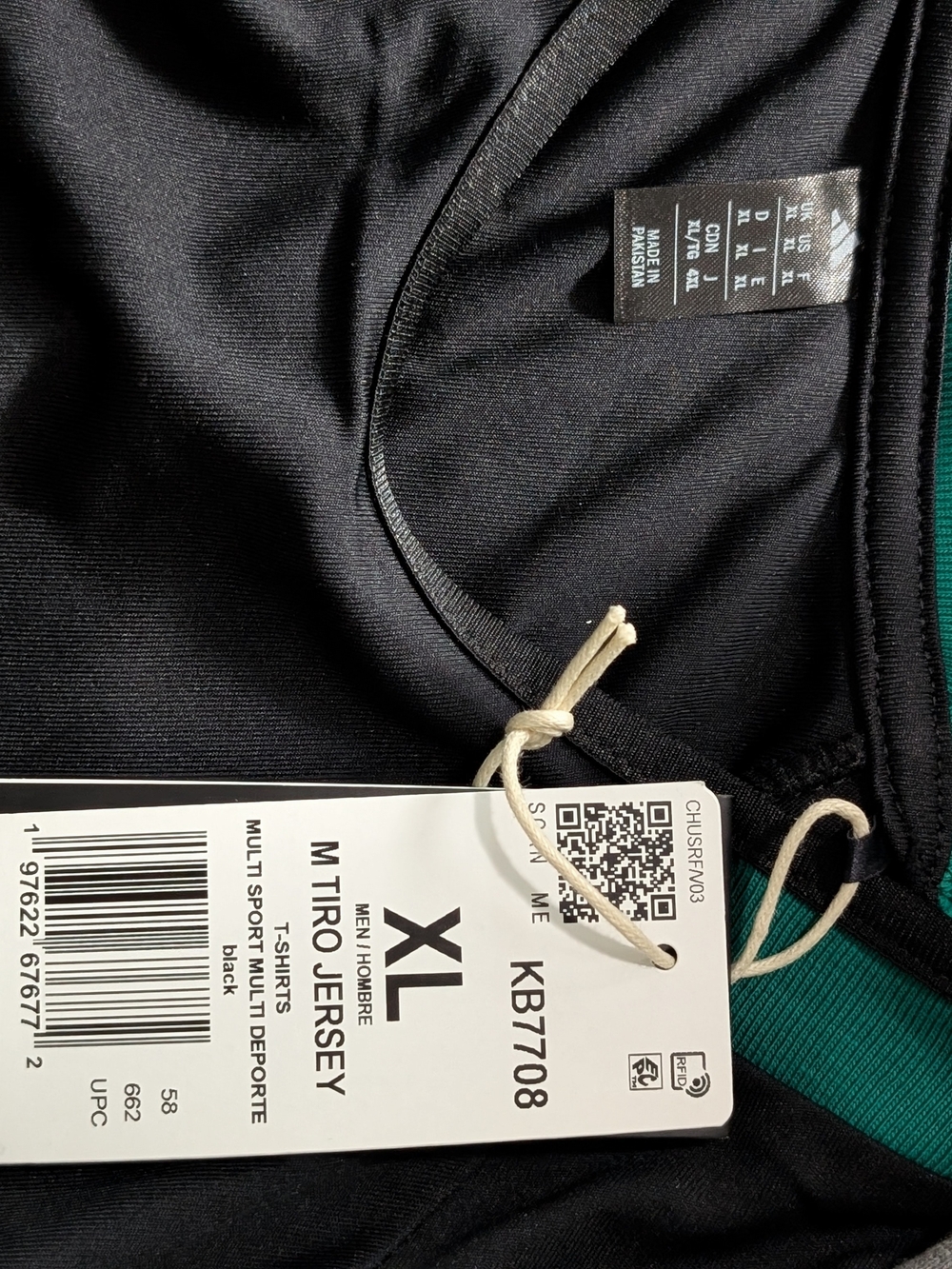 adidas Black Jersey Tee with Yellow & Green Logo - Picture 9 of 12